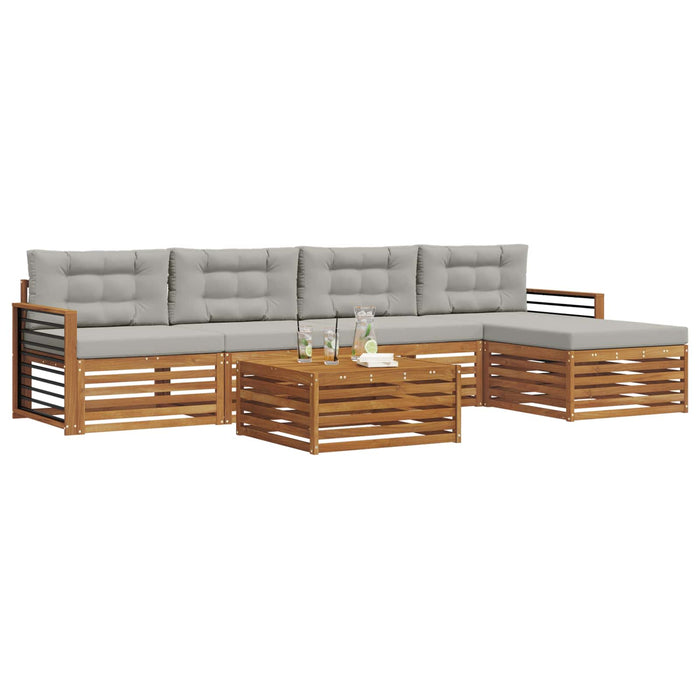 Set de canapele de exterior 6 pcs Gri natural și deschis - WALTI WALTI