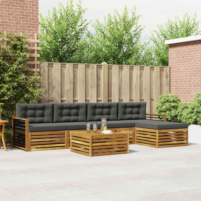 Set de canapele de exterior cu pernă 6 pcs Natural și Antracit - WALTI WALTI