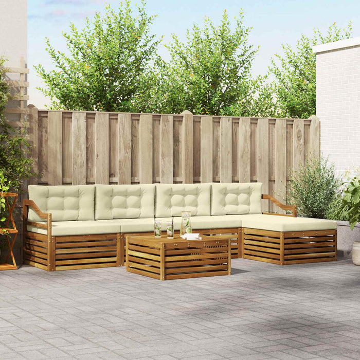 Set de canapele de exterior cu pernă 6 pcs Natural și Crem - WALTI WALTI
