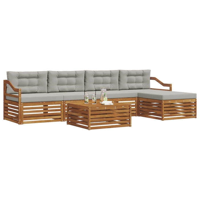 Set de canapele de exterior 6 pcs Gri natural și deschis - WALTI WALTI