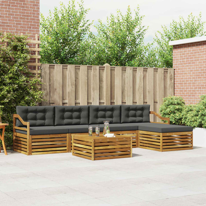 Set de canapele de exterior cu pernă 6 pcs Natural și Antracit - WALTI WALTI