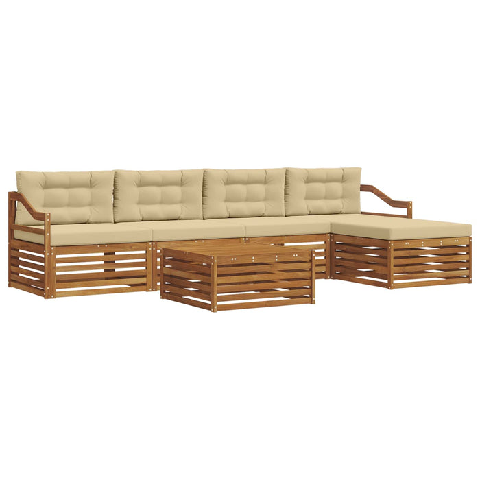 Set de canapele de exterior cu pernă 6 pcs Natural și Bej - WALTI WALTI