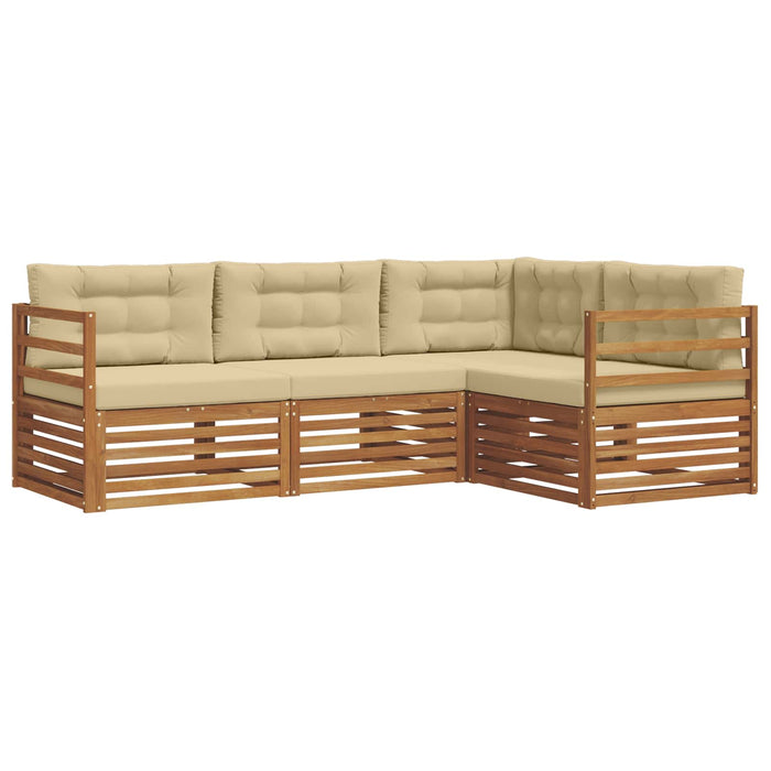 Set de canapele de exterior cu pernă 4 pcs Natural și Bej - WALTI WALTI