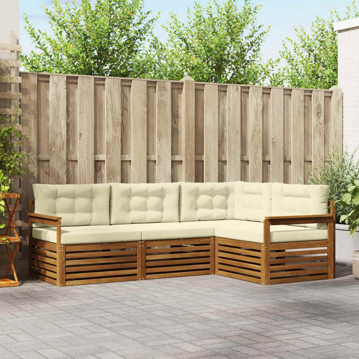 Set de canapele de exterior cu pernă 4 pcs Natural și Crem - WALTI WALTI