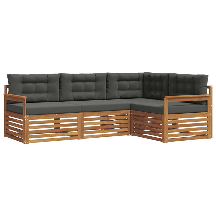 Set de canapele de exterior cu pernă 4 pcs Natural și Antracit WALTI