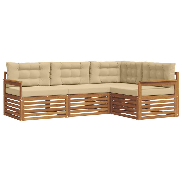 Set de canapele de exterior cu pernă 4 pcs Natural și Bej - WALTI WALTI