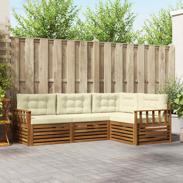 Set de canapele de exterior cu pernă 4 pcs Natural și Crem - WALTI WALTI