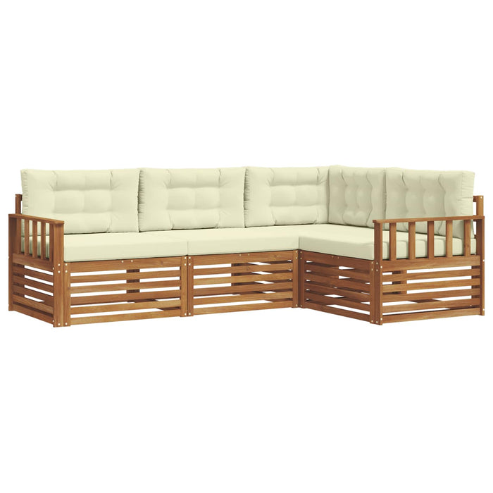Set de canapele de exterior cu pernă 4 pcs Natural și Crem - WALTI WALTI