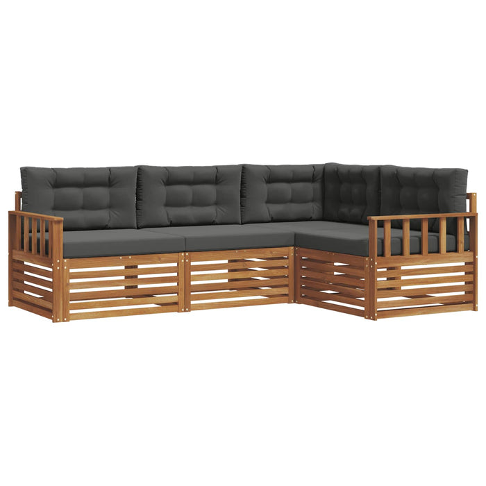 Set de canapele de exterior cu pernă 4 pcs Natural și Antracit WALTI