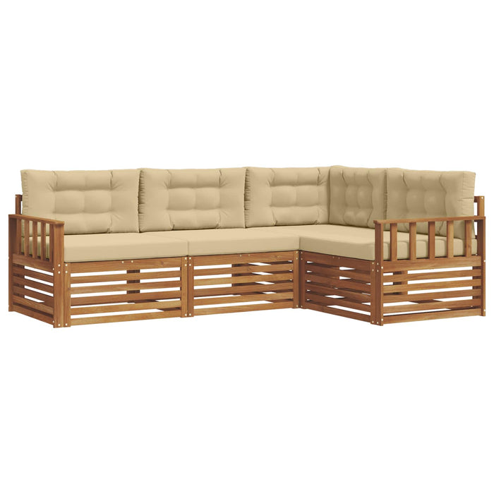 Set de canapele de exterior cu pernă 4 pcs Natural și Bej - WALTI WALTI