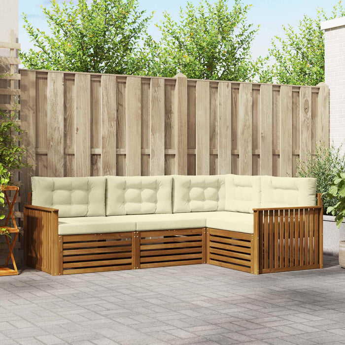 Set de canapele de exterior cu pernă 4 pcs Natural și Crem - WALTI WALTI