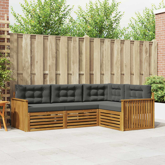 Set de canapele de exterior cu pernă 4 pcs Natural și Antracit WALTI