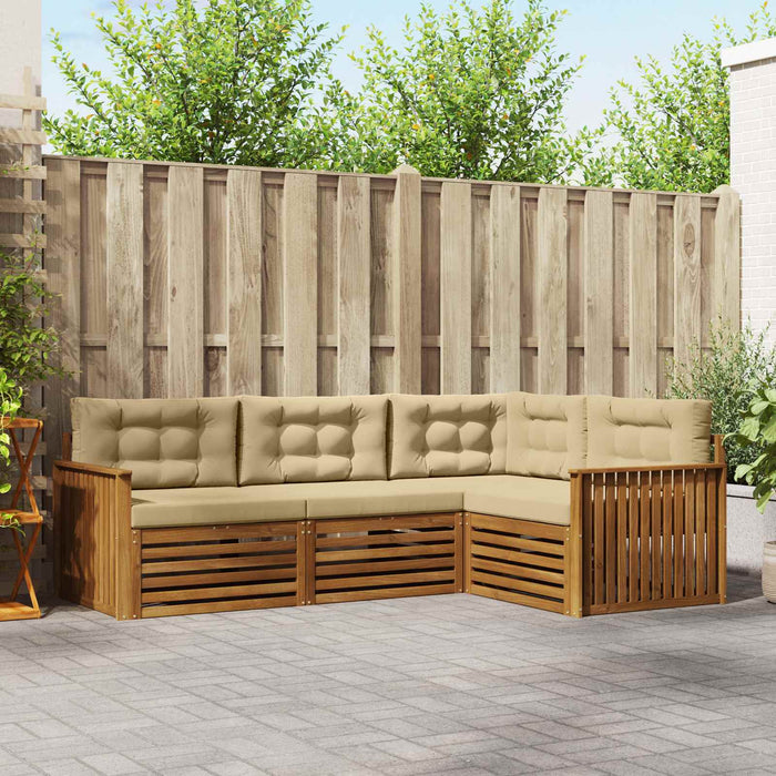 Set de canapele de exterior cu pernă 4 pcs Natural și Bej - WALTI WALTI