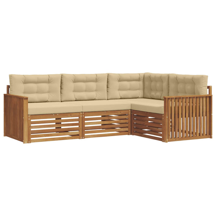 Set de canapele de exterior cu pernă 4 pcs Natural și Bej - WALTI WALTI