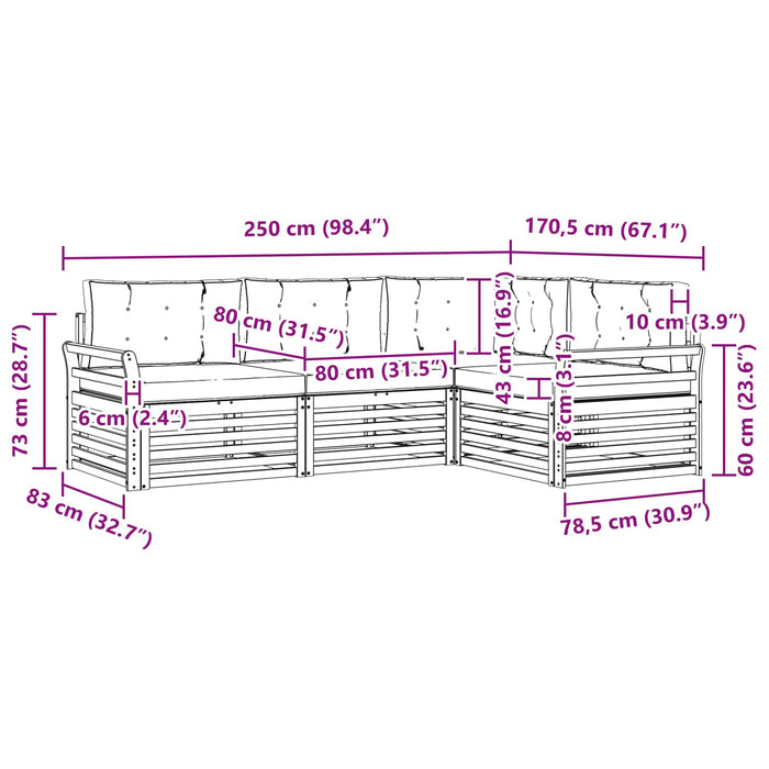 Set de canapele de exterior 13 pcs Gri natural și deschis - WALTI WALTI