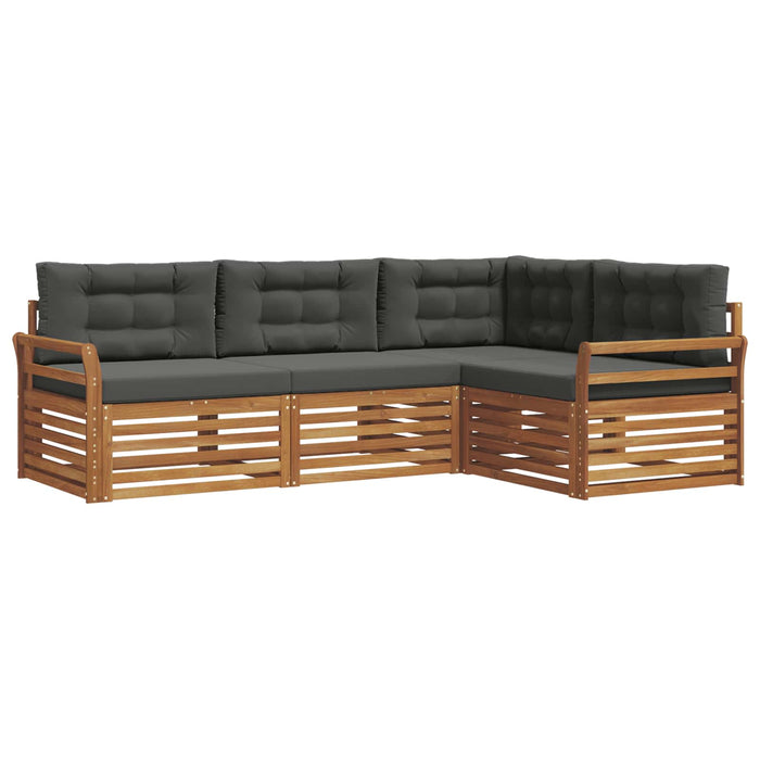 Set de canapele de exterior cu pernă 4 pcs Natural și Antracit WALTI