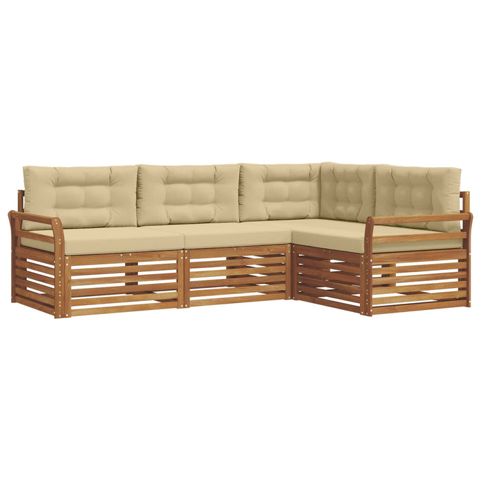 Set de canapele de exterior cu pernă 4 pcs Natural și Bej - WALTI WALTI