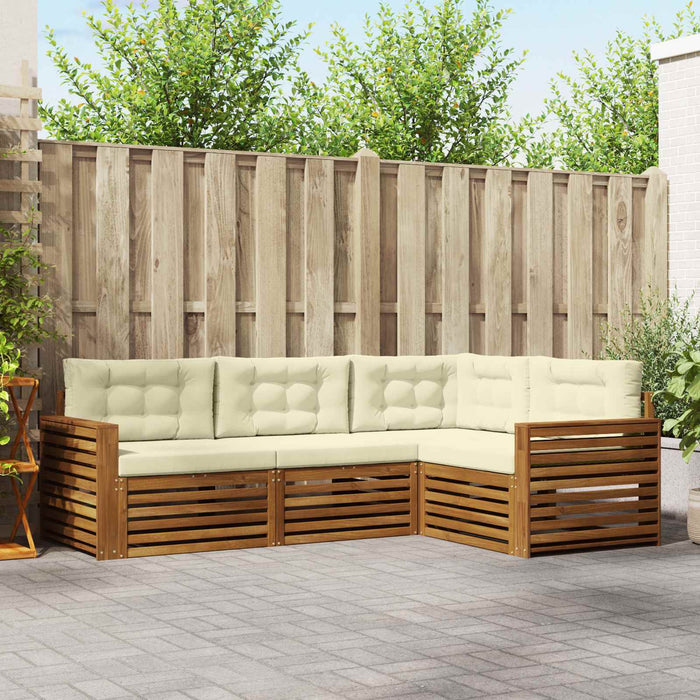 Set de canapele de exterior cu pernă 4 pcs Natural și Crem - WALTI WALTI