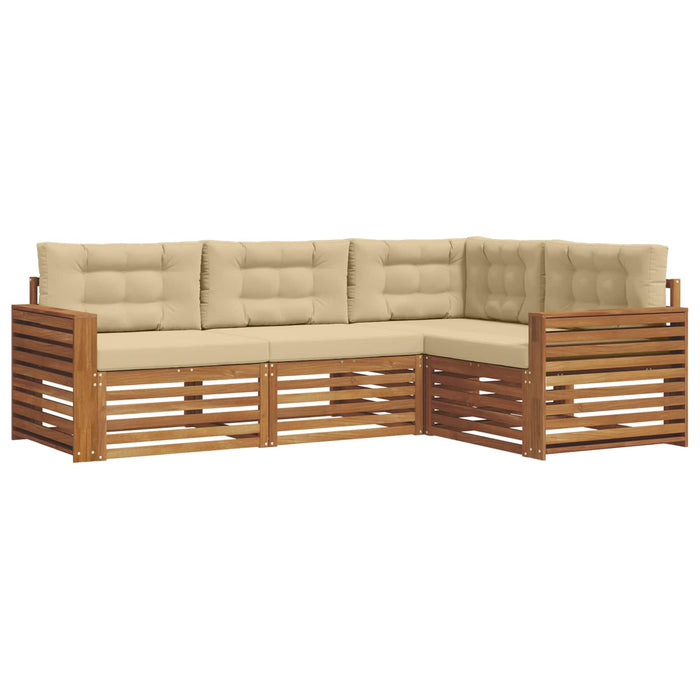 Set de canapele de exterior cu pernă 4 pcs Natural și Bej - WALTI WALTI