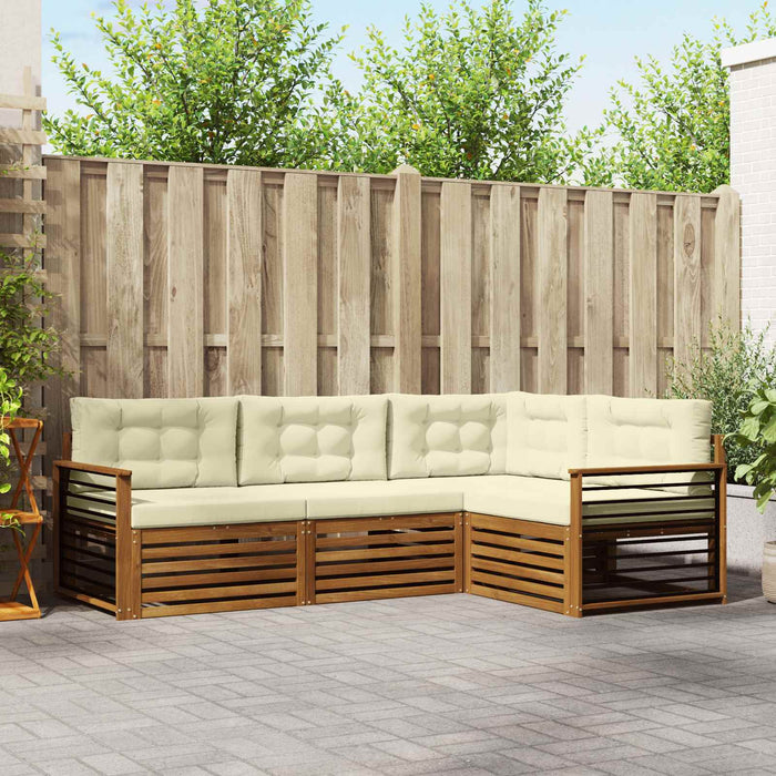 Set de canapele de exterior cu pernă 4 pcs Natural și Crem - WALTI WALTI