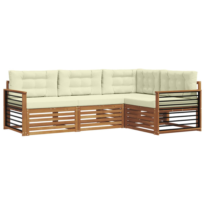 Set de canapele de exterior cu pernă 4 pcs Natural și Crem - WALTI WALTI