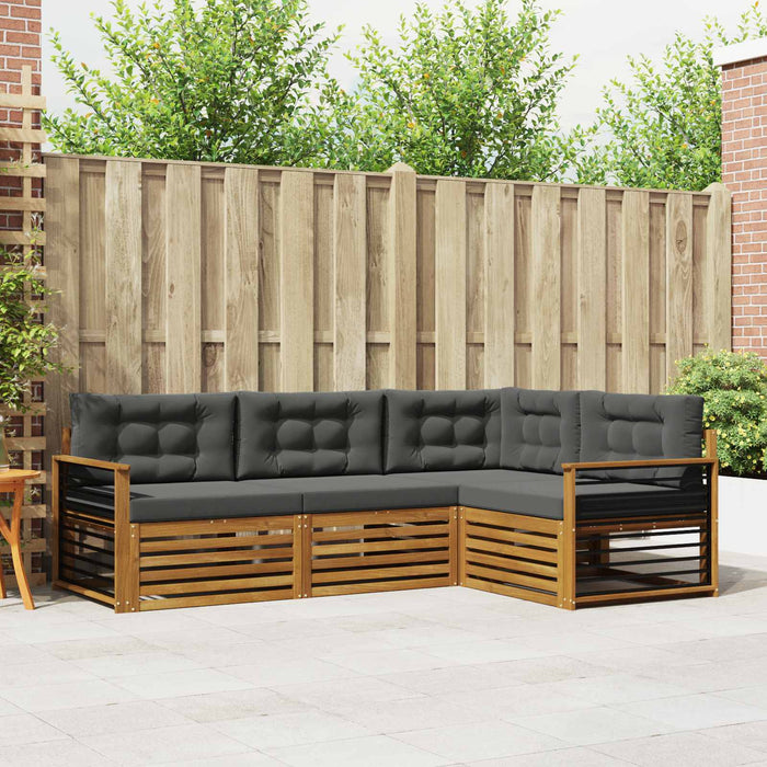 Set de canapele de exterior cu pernă 4 pcs Natural și Antracit WALTI