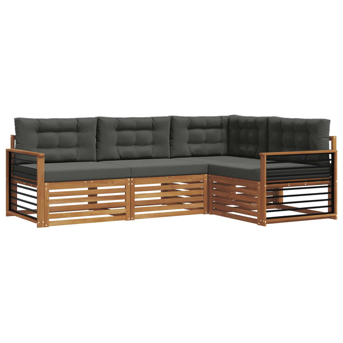 Set de canapele de exterior cu pernă 4 pcs Natural și Antracit WALTI