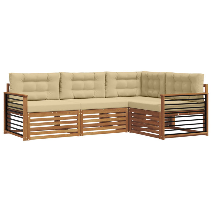 Set de canapele de exterior cu pernă 4 pcs Natural și Bej - WALTI WALTI
