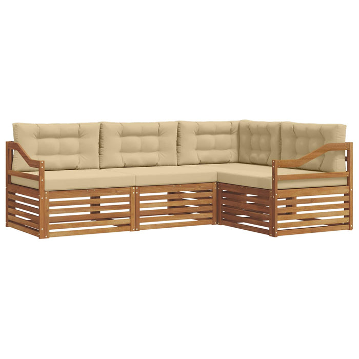 Set de canapele de exterior cu pernă 4 pcs Natural și Bej - WALTI WALTI