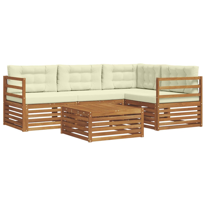 Set de canapele de exterior cu pernă 5 pcs Natural și Crem - WALTI WALTI