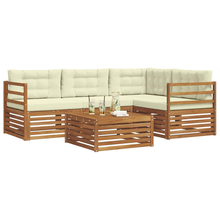 Set de canapele de exterior cu pernă 5 pcs Natural și Crem - WALTI WALTI