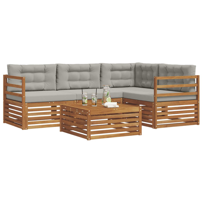 Set de canapele de exterior 5 pcs Gri natural și deschis - WALTI WALTI