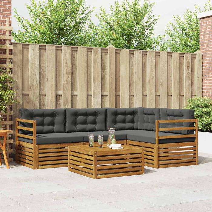 Set de canapele de exterior cu pernă 5 pcs Natural și Antracit WALTI