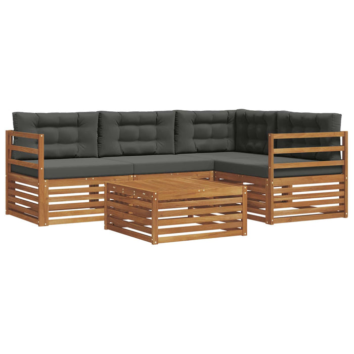 Set de canapele de exterior cu pernă 5 pcs Natural și Antracit WALTI