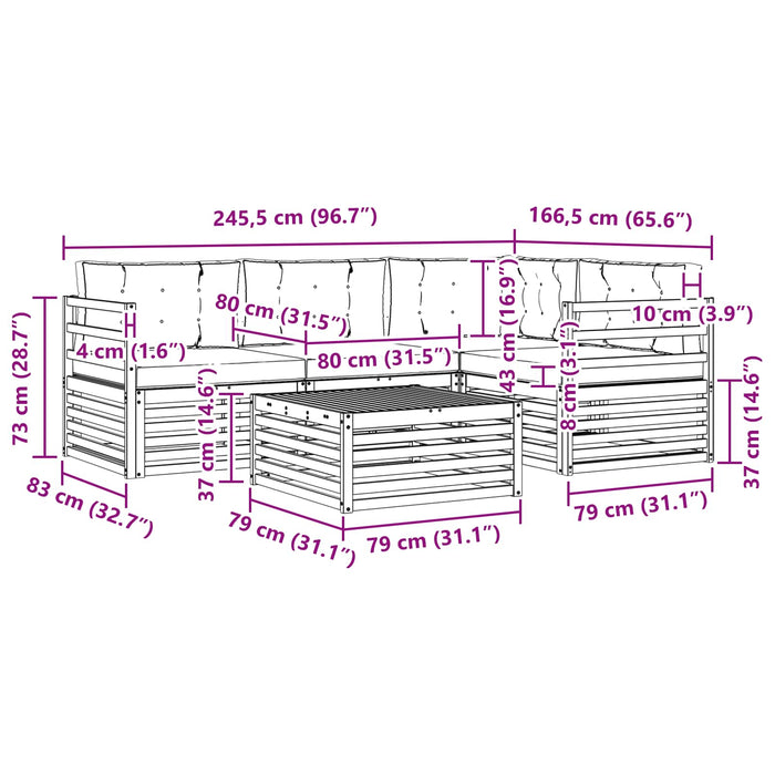 Set de canapele de exterior cu pernă 5 pcs Natural și Antracit WALTI