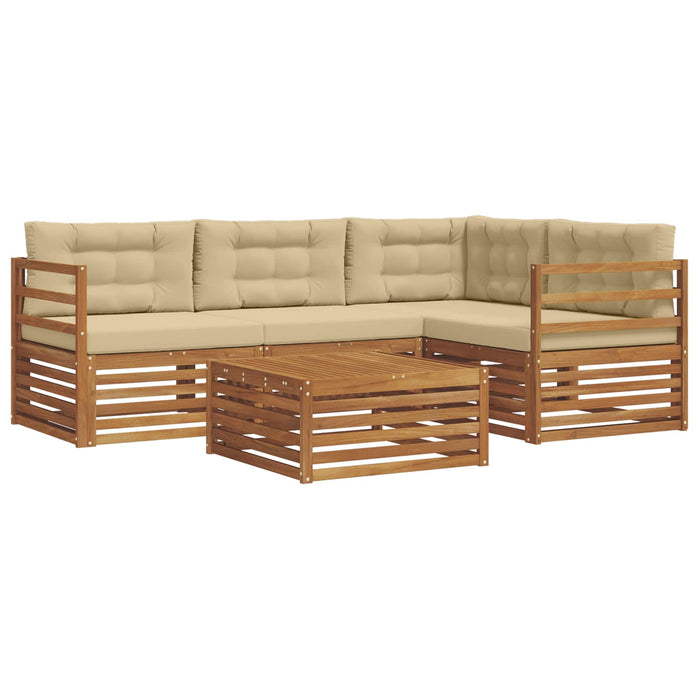 Set de canapele de exterior cu pernă 5 pcs Natural și Bej - WALTI WALTI