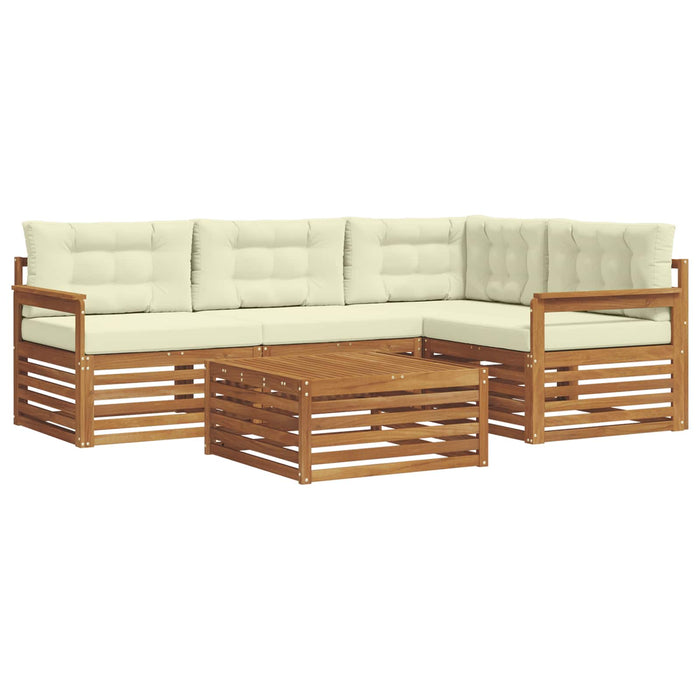 Set de canapele de exterior cu pernă 5 pcs Natural și Crem - WALTI WALTI