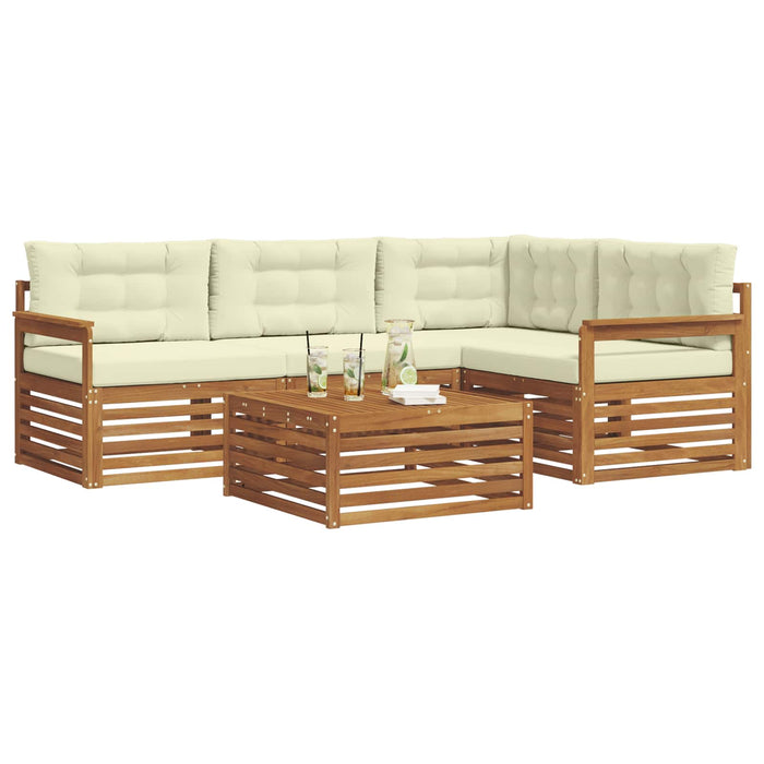 Set de canapele de exterior cu pernă 5 pcs Natural și Crem - WALTI WALTI