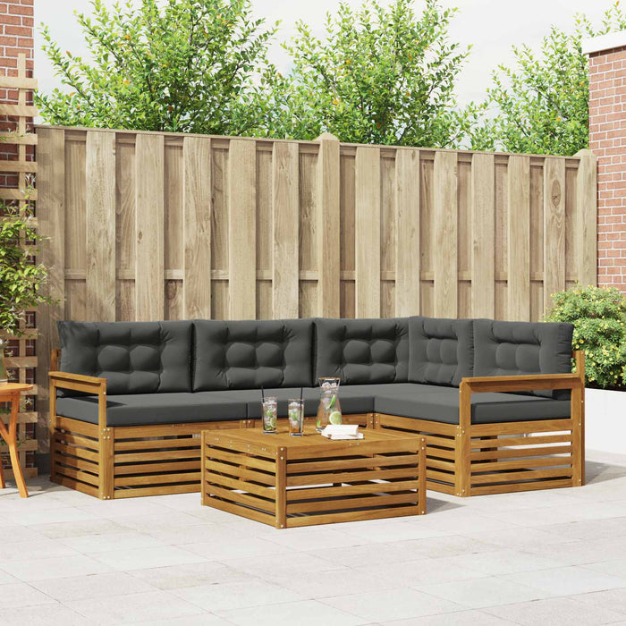 Set de canapele de exterior cu pernă 5 pcs Natural și Antracit WALTI
