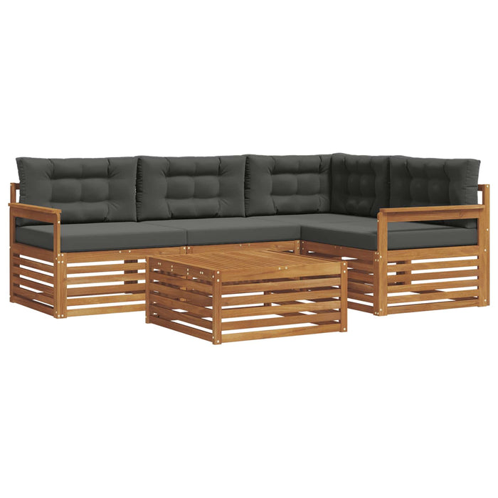 Set de canapele de exterior cu pernă 5 pcs Natural și Antracit WALTI