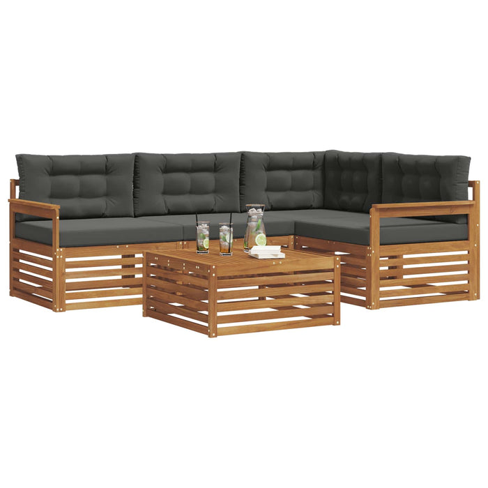 Set de canapele de exterior cu pernă 5 pcs Natural și Antracit WALTI