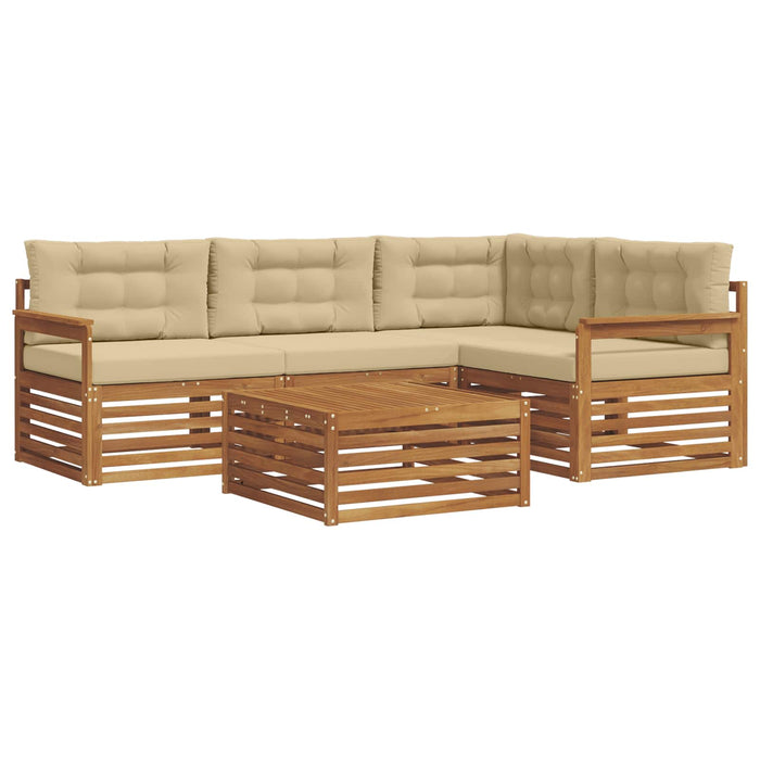 Set de canapele de exterior cu pernă 5 pcs Natural și Bej - WALTI WALTI