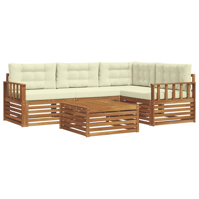 Set de canapele de exterior cu pernă 5 pcs Natural și Crem - WALTI WALTI