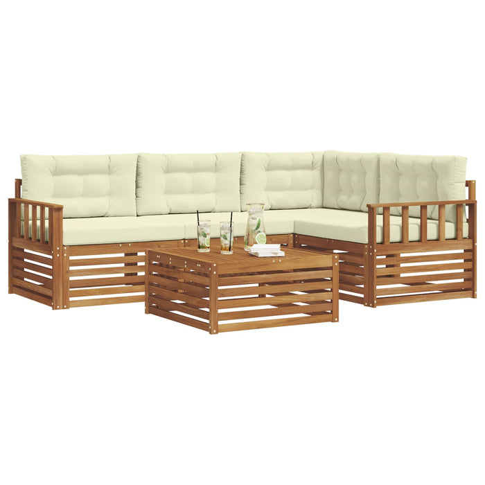 Set de canapele de exterior cu pernă 5 pcs Natural și Crem - WALTI WALTI