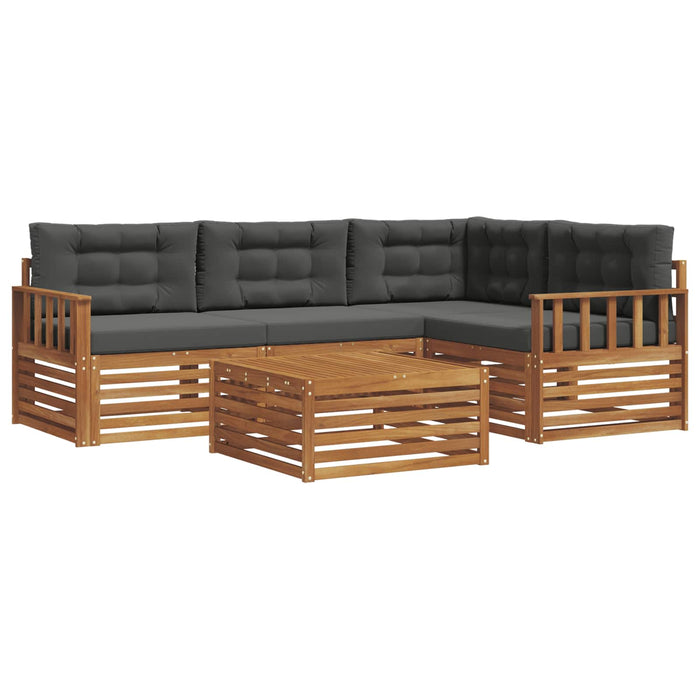 Set de canapele de exterior cu pernă 5 pcs Natural și Antracit WALTI