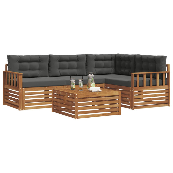 Set de canapele de exterior cu pernă 5 pcs Natural și Antracit WALTI