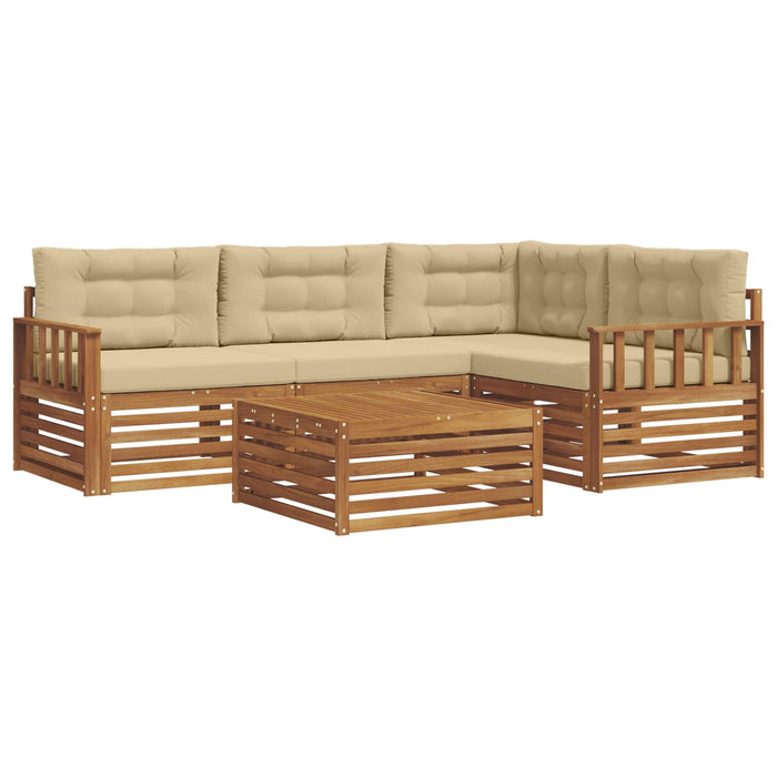 Set de canapele de exterior cu pernă 5 pcs Natural și Bej - WALTI WALTI