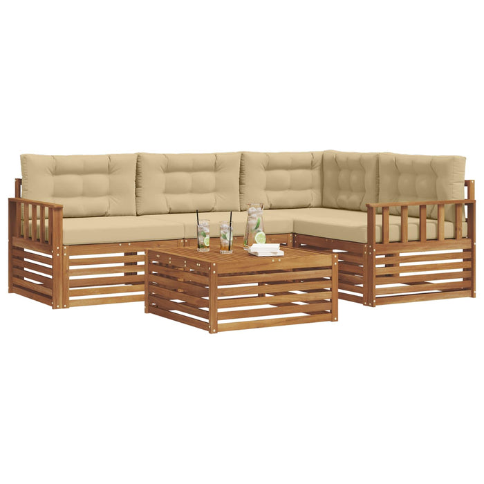 Set de canapele de exterior cu pernă 5 pcs Natural și Bej - WALTI WALTI