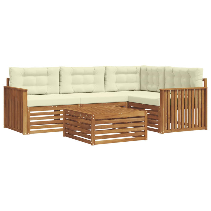 Set de canapele de exterior cu pernă 5 pcs Natural și Crem - WALTI WALTI