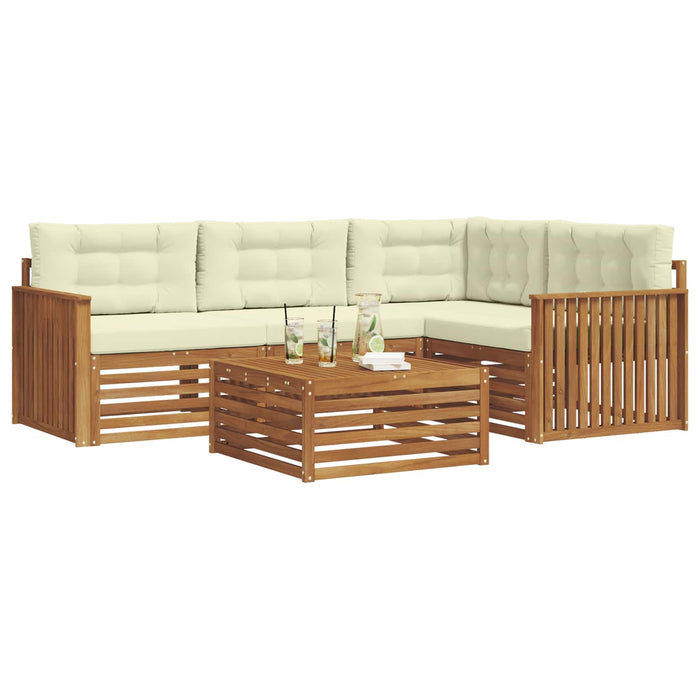 Set de canapele de exterior cu pernă 5 pcs Natural și Crem - WALTI WALTI